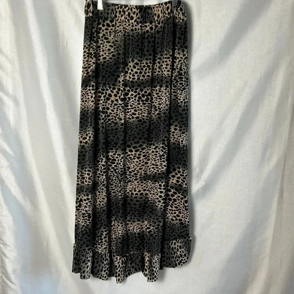 Vintage NWT skirt,faux wrap,animal print,Ruching , ruffles,boho,gypsy,flowy, - Picture 5 of 12
